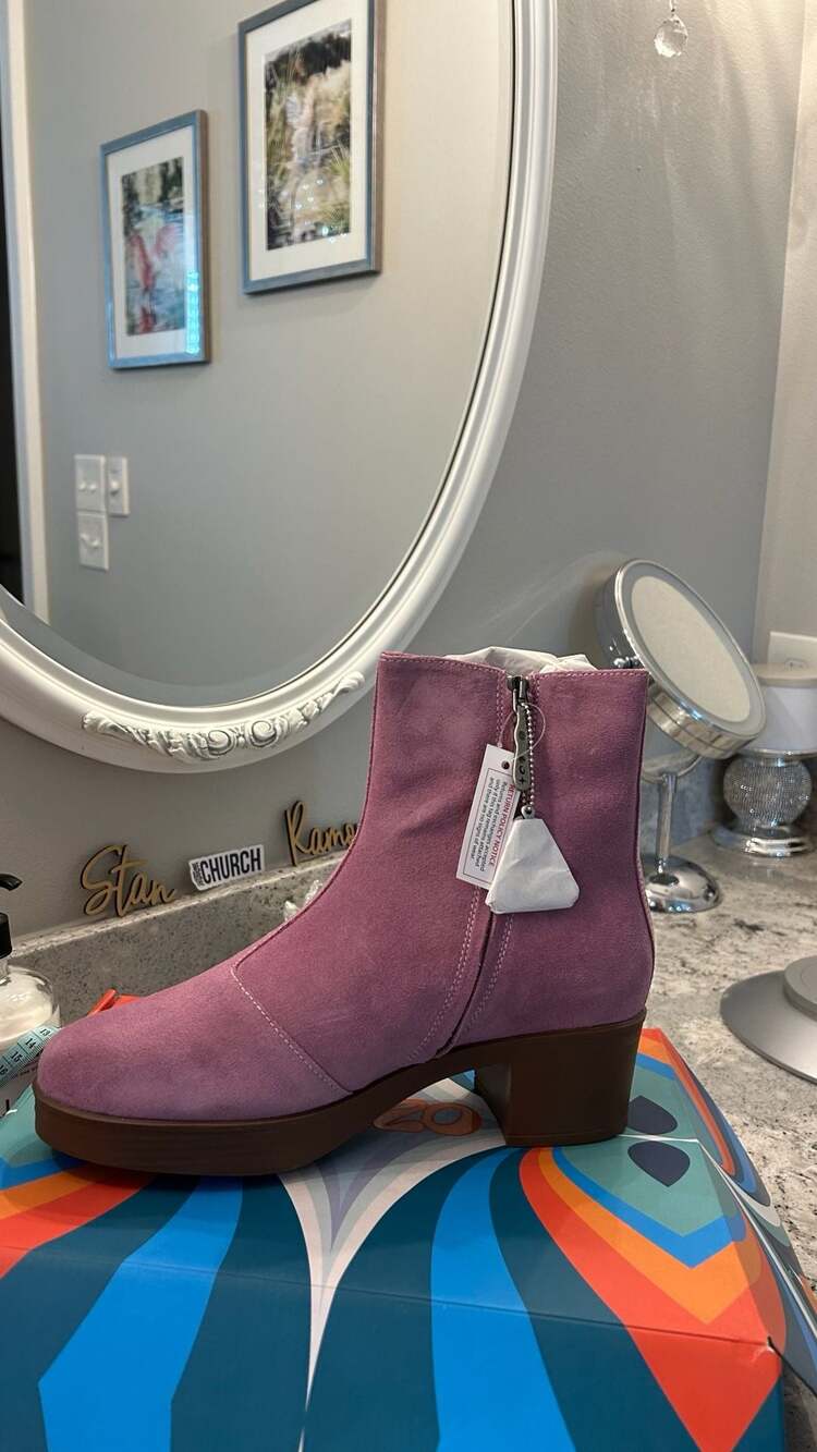 Lazo Siren Suede Platform Ankle Boots Nebula Purple Size 9